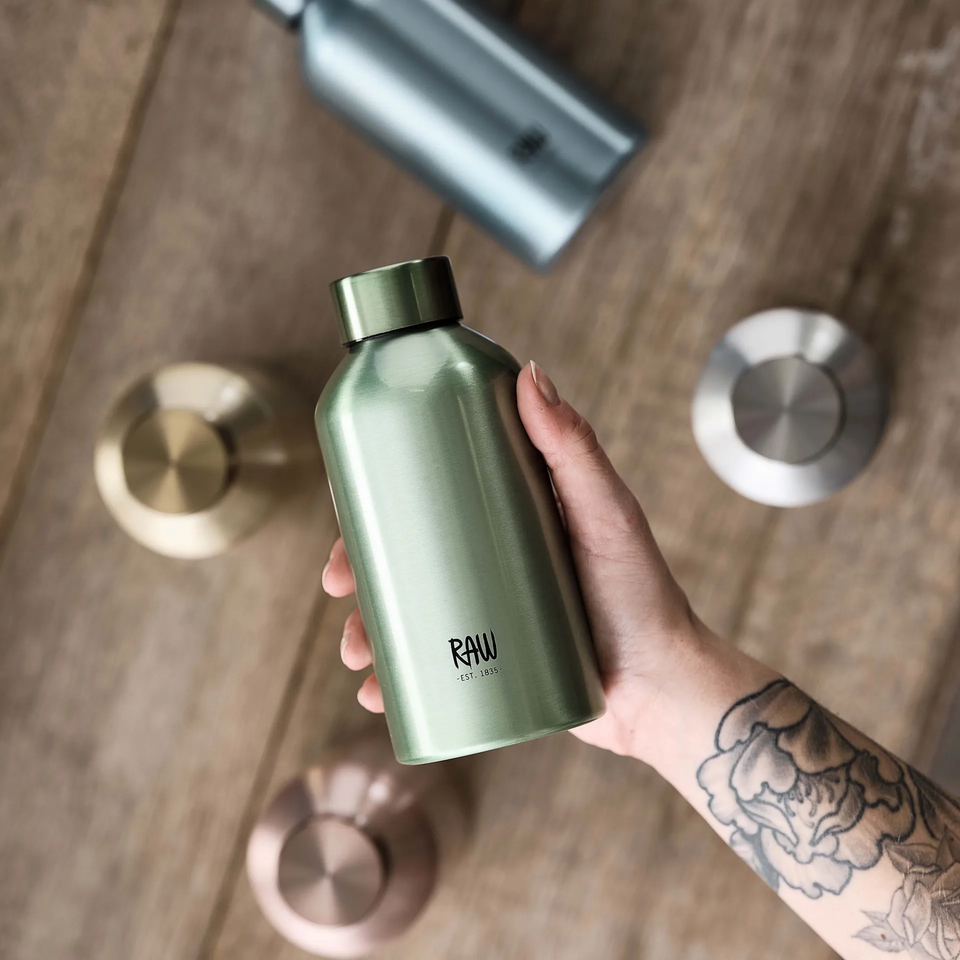 Raw To Go aluminiumflaske 0,5 L, Blue Aida