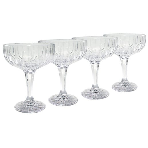 Relief champagneglass 4-stk. - Klar - Aida