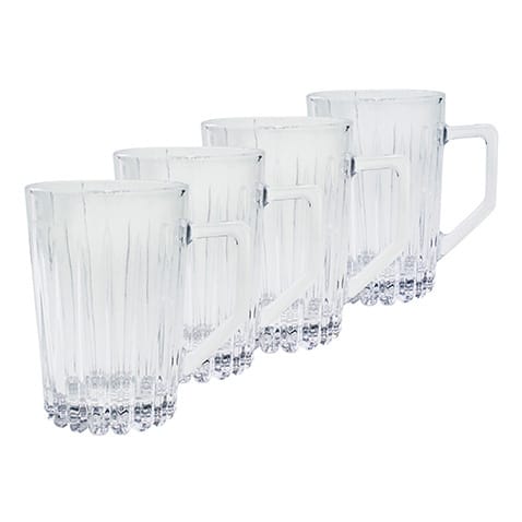 Relief glass med hank 4-stk., Klar Aida