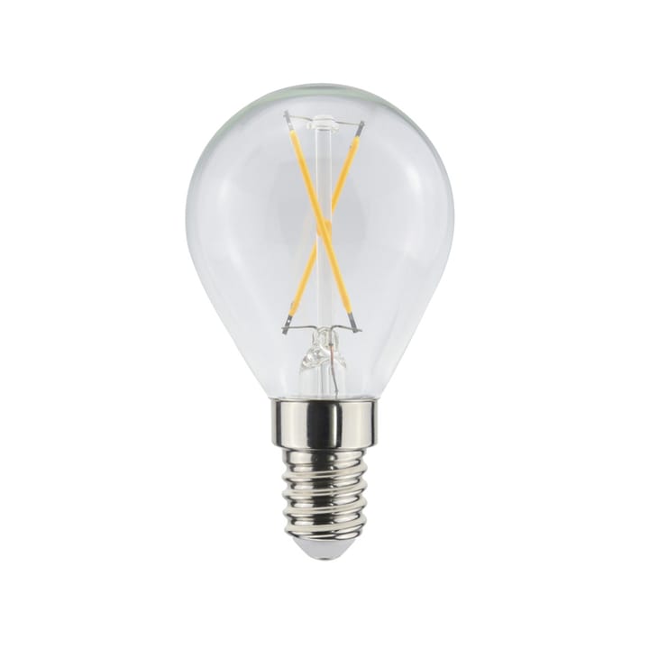 Airam Filament LED globe lyspære - klar, ikke dimbar, 2-filament E14, 1W - Airam