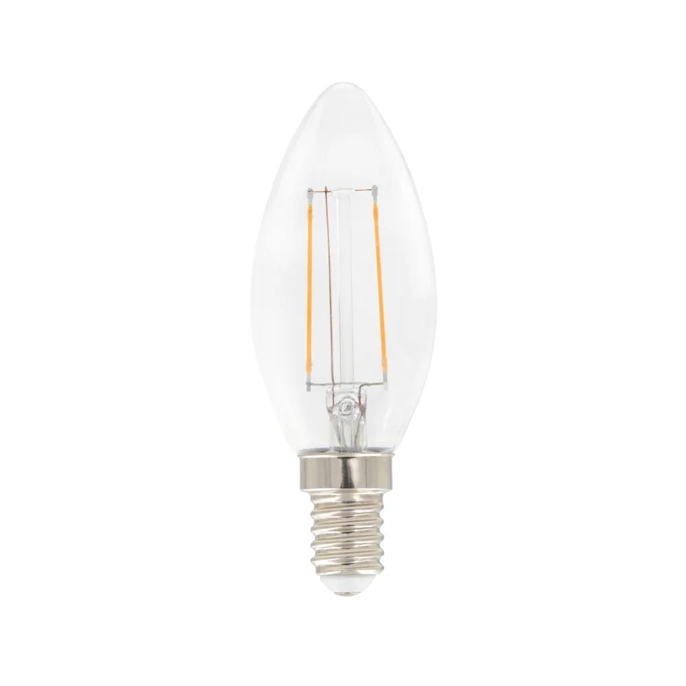 Airam Filament LED kronelys C35 lyspære, Klar, dimbar e14, 3w Airam