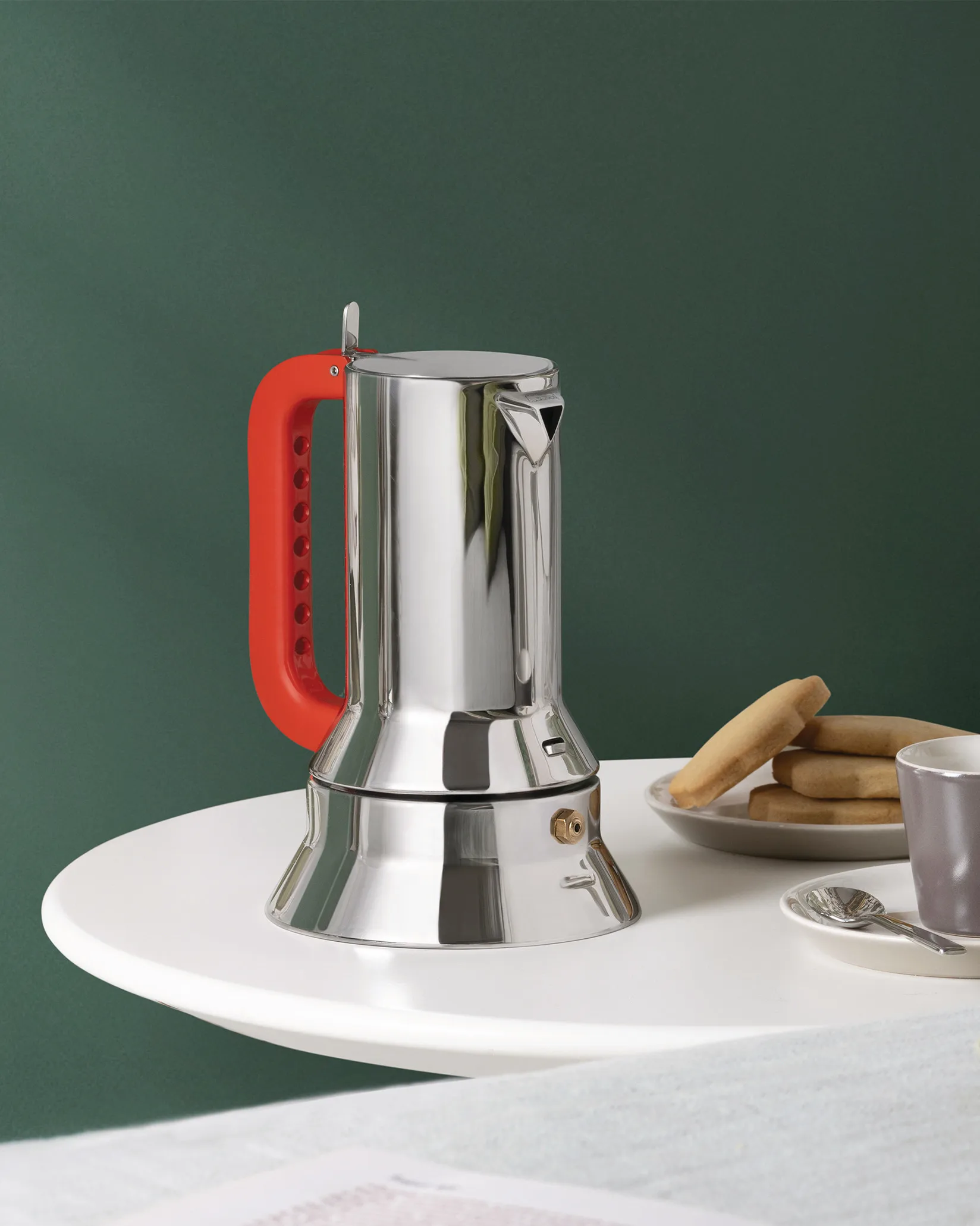 9090 manico forato espresso kaffebrygger, 3 kopper Alessi