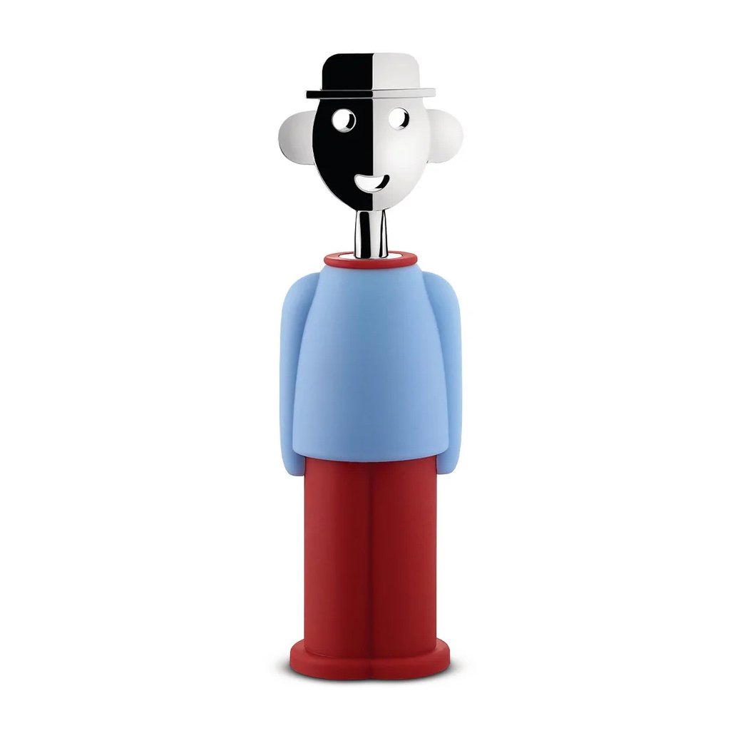 Alessi Alessandro M. korkopptrekker Lyseblå-rd | Skandinavisk Design | Sølv