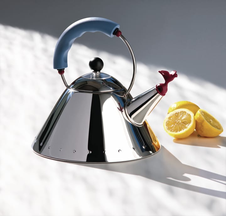 Alessi 9093 vannkoker, Lyseblå-fugl Alessi