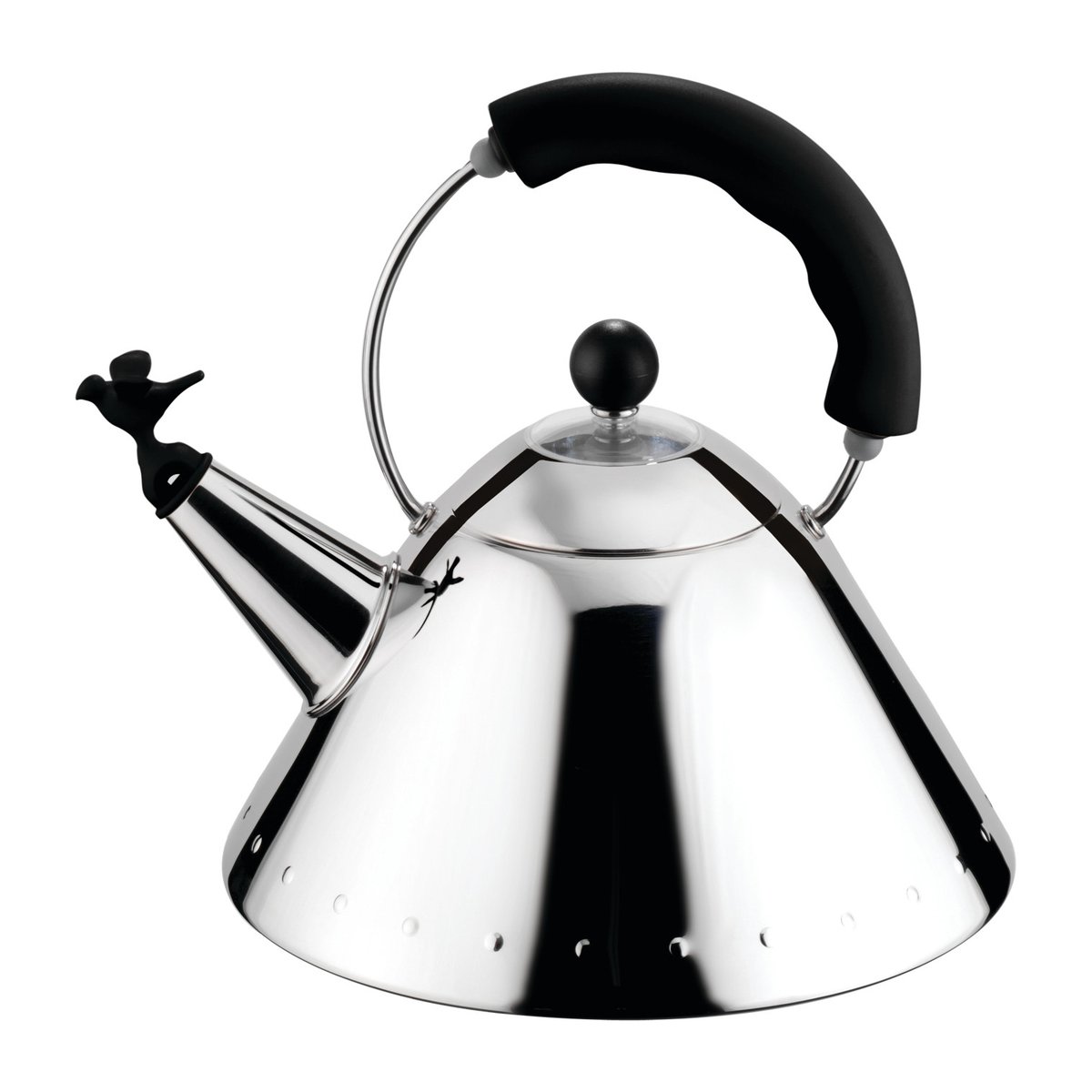Alessi 9093 vannkoker Svart-fugl | Skandinavisk Design | Sølv