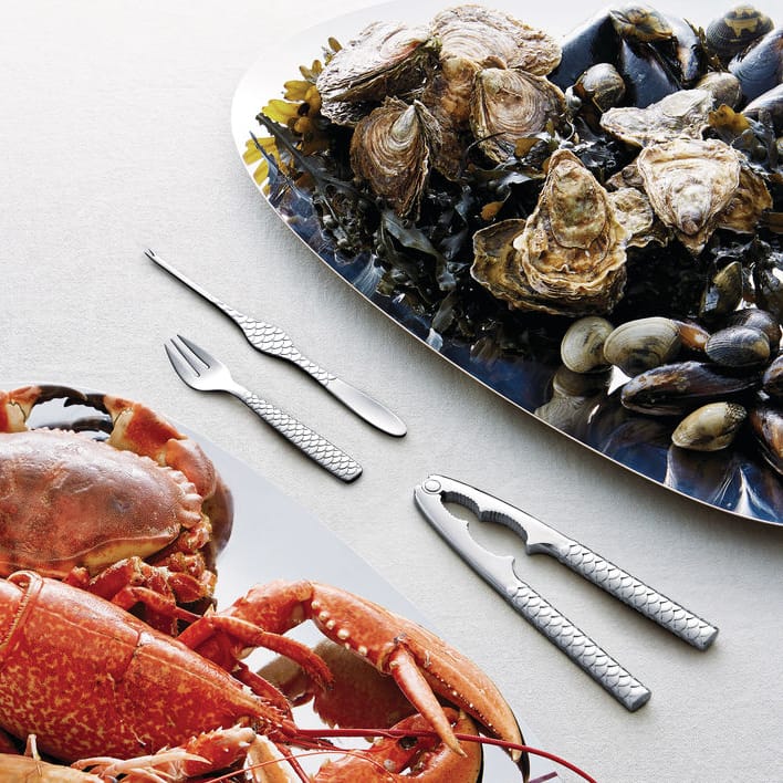 Colombina Fish skalldyrsgaffel 4-stk., Rustfritt stål Alessi
