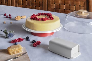 Mattina kakefat med glasskuppel - Rød - Alessi
