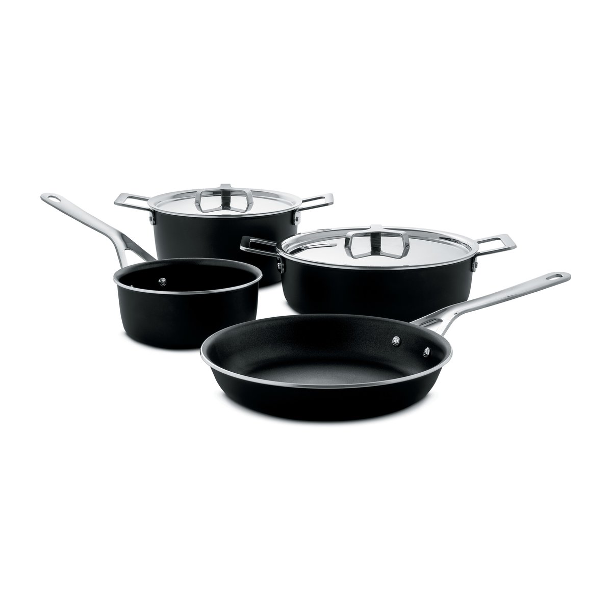 Alessi Pots&Pans grytesett 6 deler Svart