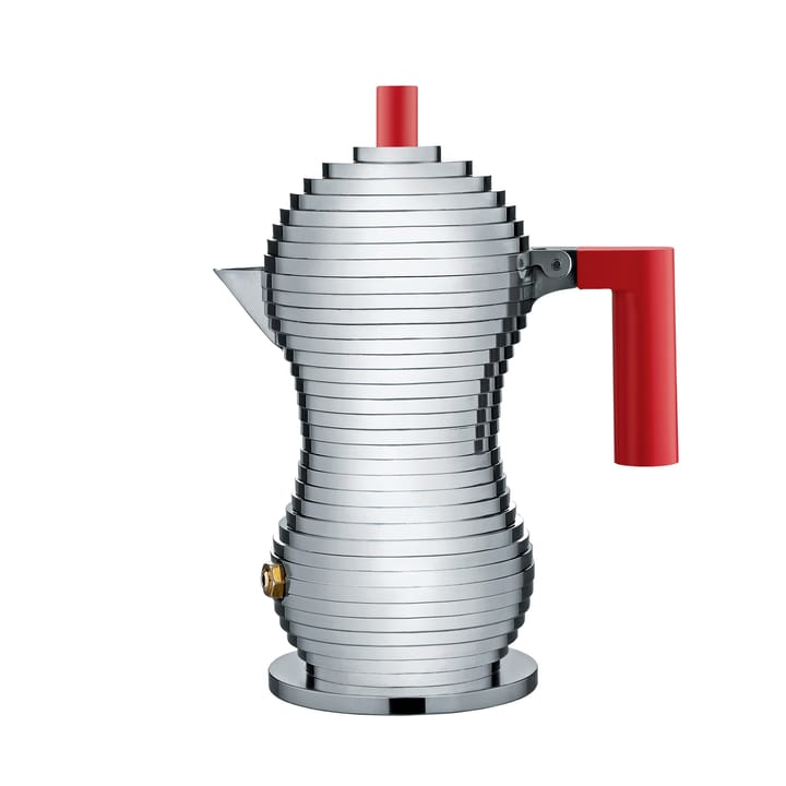 Pulcina espressobrygger 3 kopper - rød hank - Alessi