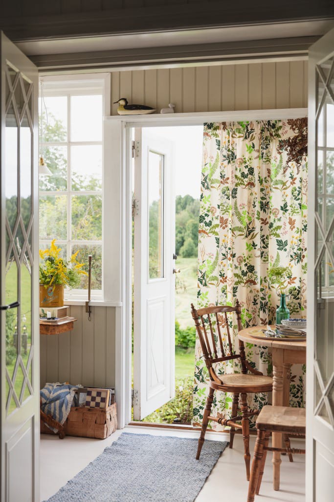 Ängsö stoff, Multi-Beige Almedahls