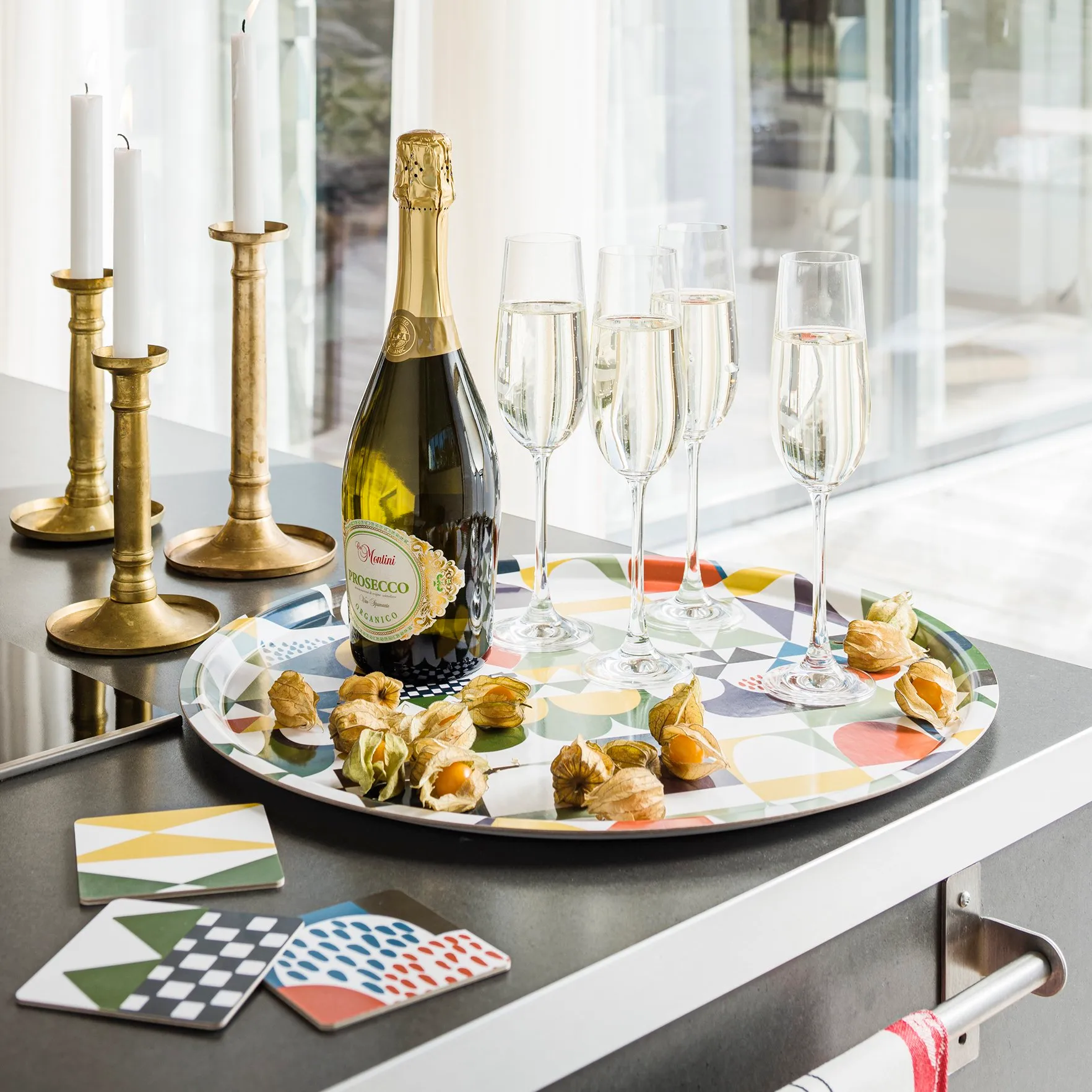 Bows glassunderlag 4-pakn., multi Almedahls