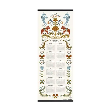 Dalahäst kalender 2026 - 35x90 cm - Almedahls