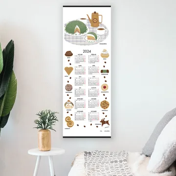 Kake kalender 2024 - 35 x 90 cm - Almedahls