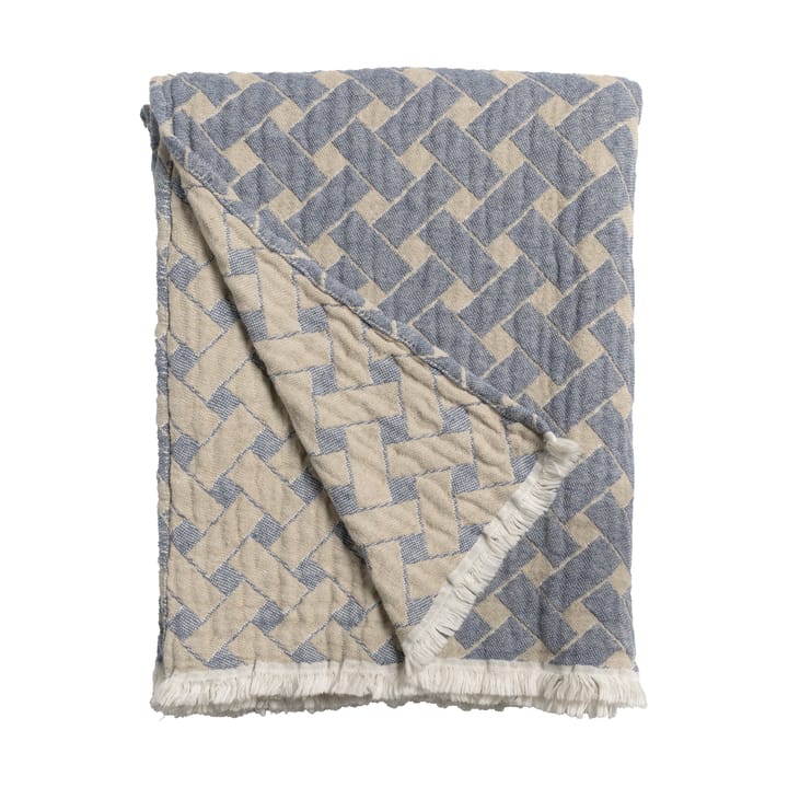 Korg pledd 170x120 cm - Blå-beige - Almedahls