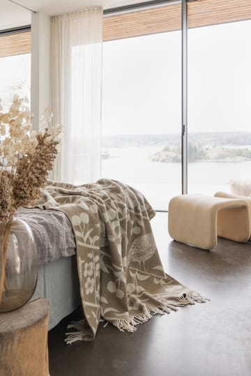 Körsbärsträdgården pledd 130x170 cm - Brun-offwhite - Almedahls