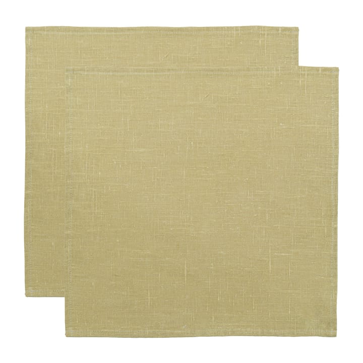 Linne serviett 45 x 45 cm 2-pakning - Lys oliven - Almedahls
