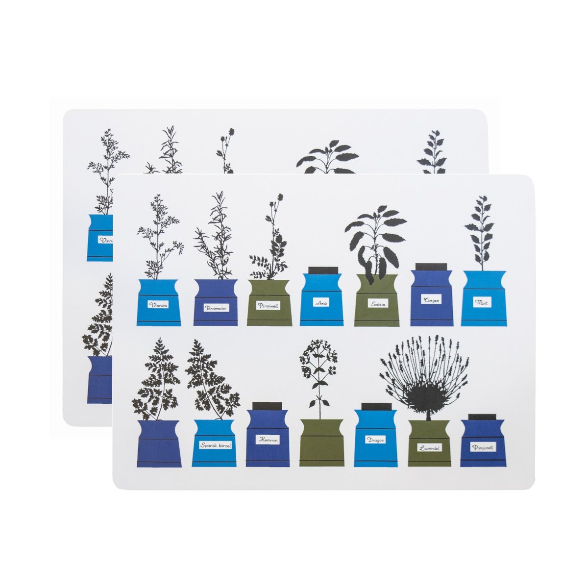 Almedahls Persons krydderskap bordbrikke 30x40 cm 2-pack Blå