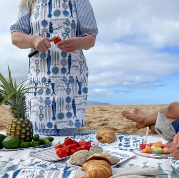 Picknick forkle lite mønster - Blå-beige - Almedahls