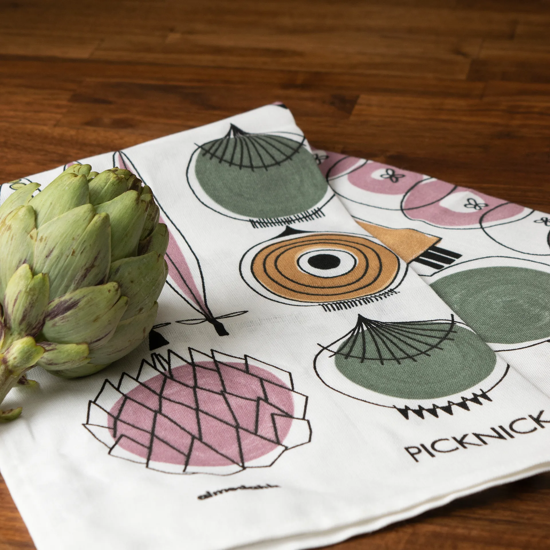 Picknick kjøkkenhåndkle, pastell Almedahls