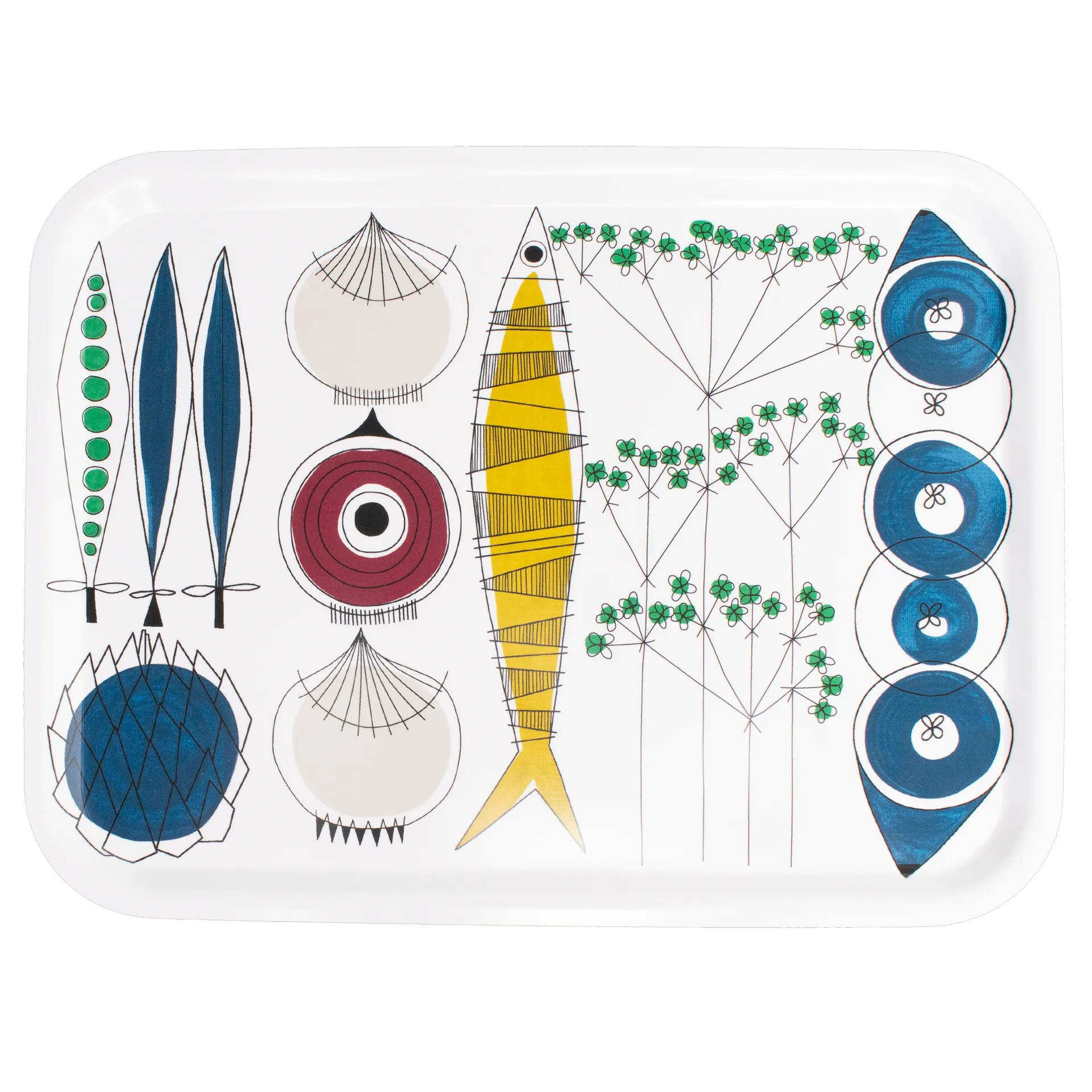 Piknik brett 33 x 43 cm, Blå-multi Almedahls