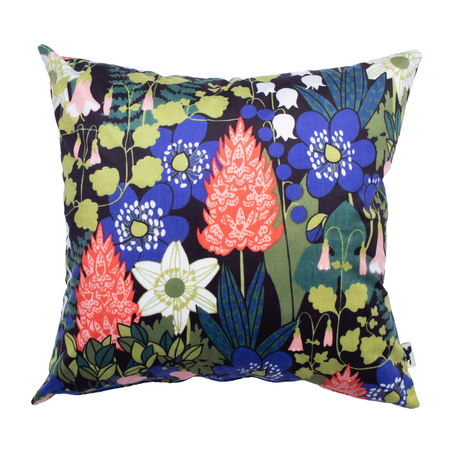 Skogen putetrekk 47x47 cm, Svart-multi Almedahls