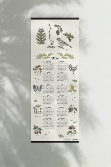 Skogsvandring kalender 2026 - 35x90 cm - Almedahls