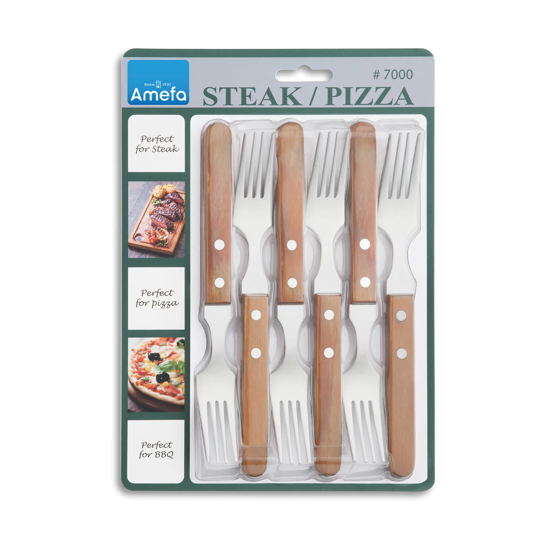 Pizza grillgaffel 6-pk, Eik Amefa