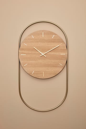 A-Wall veggklokke 41x76 cm - Oak-brass - Andersen Furniture