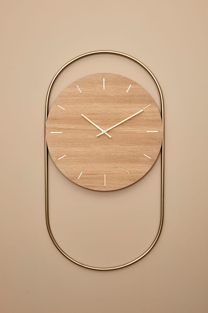 A-Wall veggklokke 41x76 cm - Oak-brass - Andersen Furniture