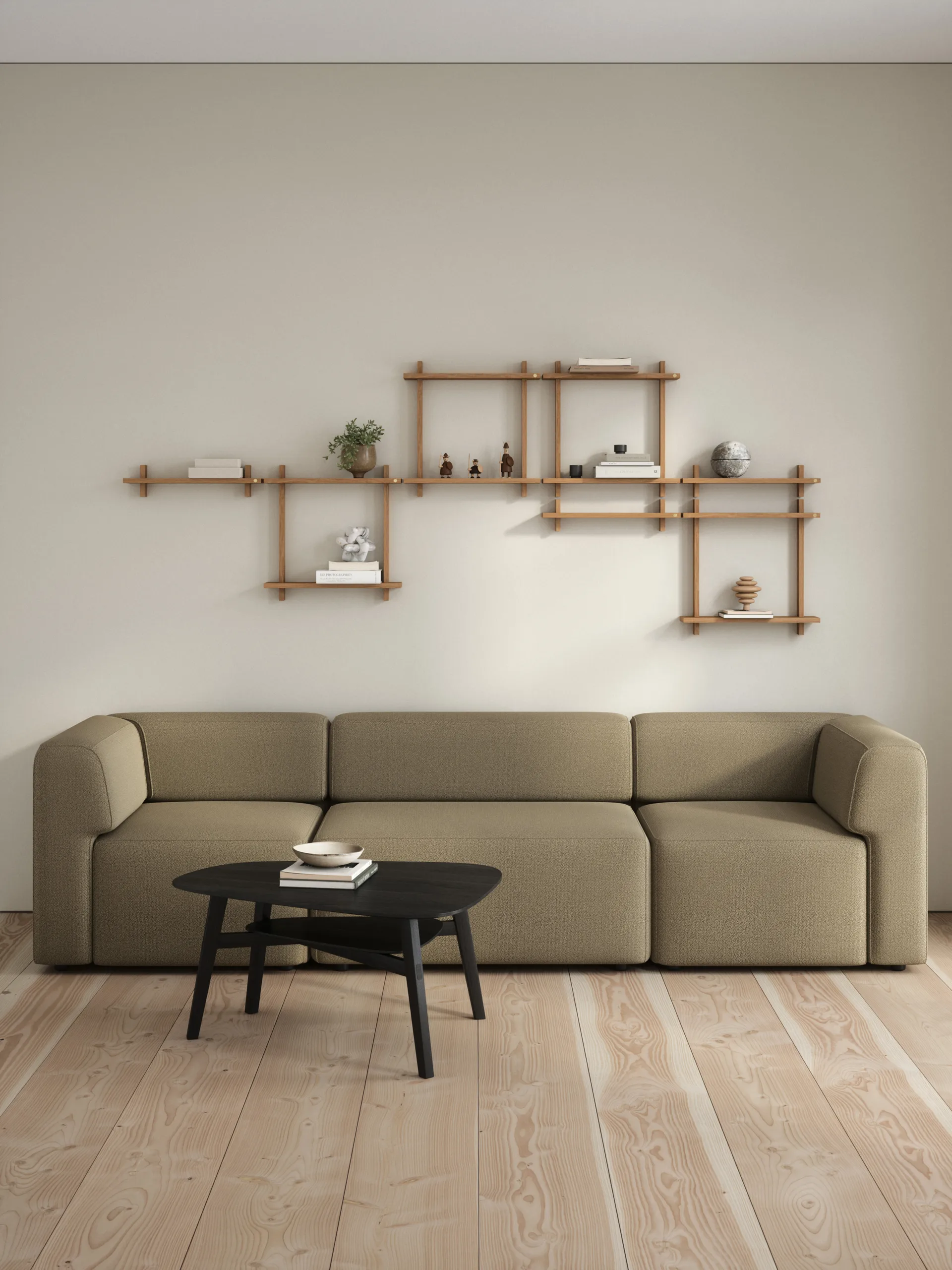 Treat vegghylle dobbel, Oiled Nature Oak, 50x12x50 cm Andersen Furniture
