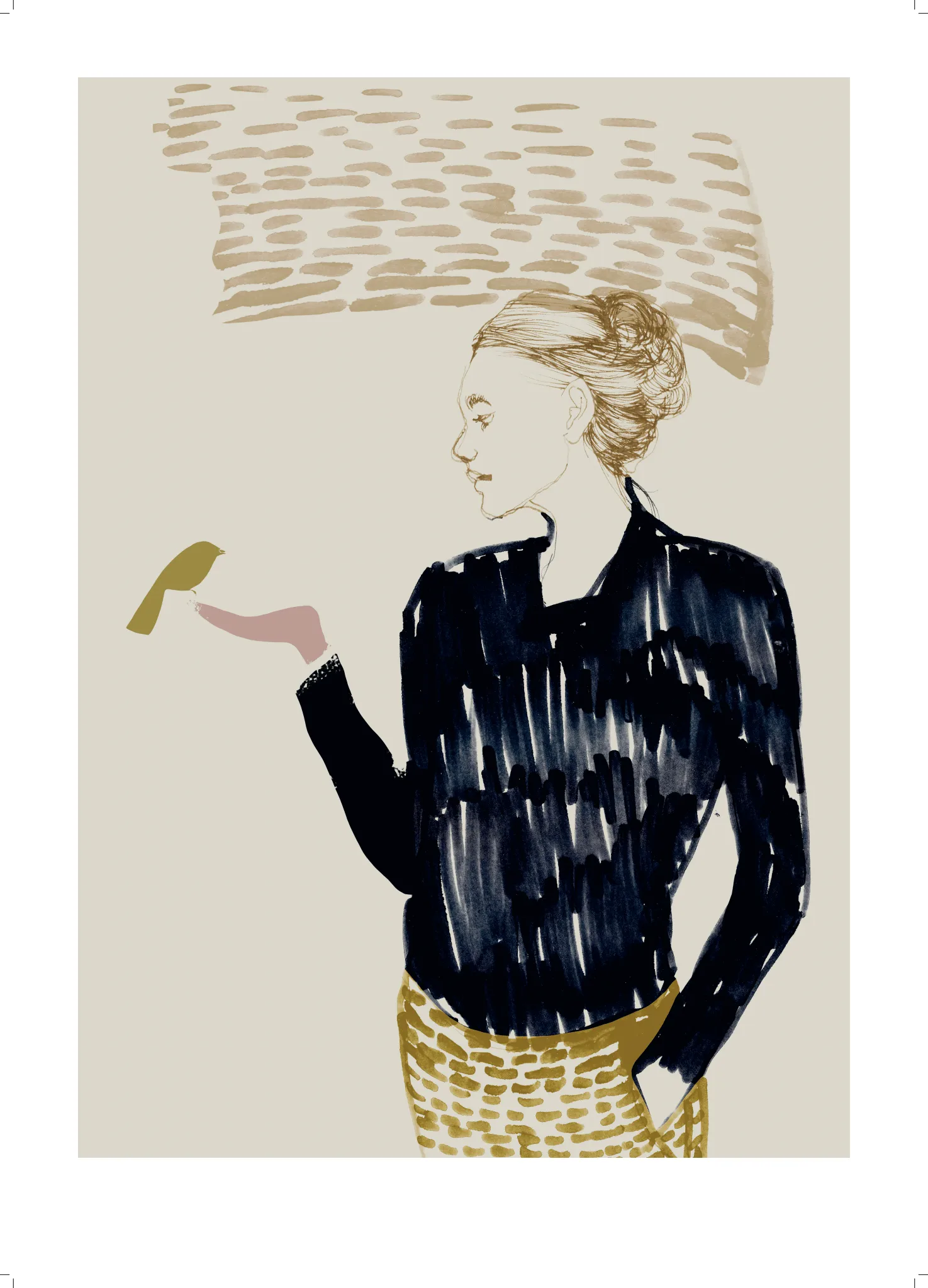 Hello plakat, 50x70 cm Anna Bülow