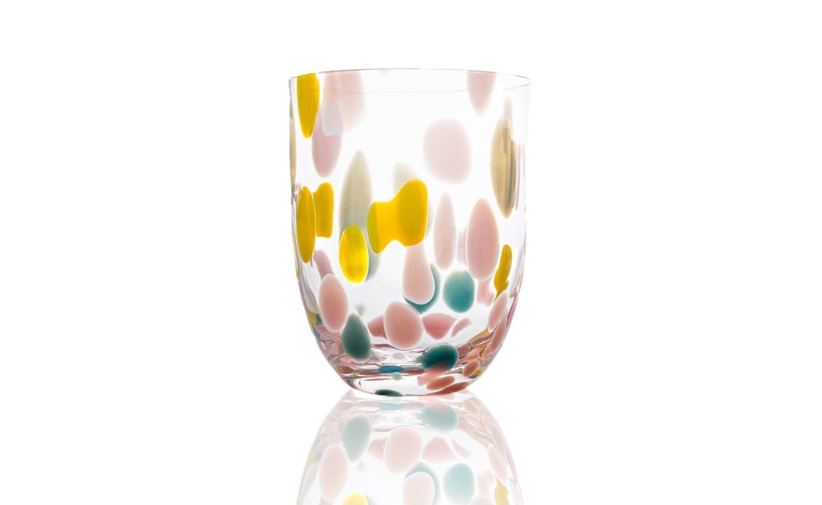 Anna Von Lipa Big Confetti drikkeglass 25 cl Rosa-gul-turkis