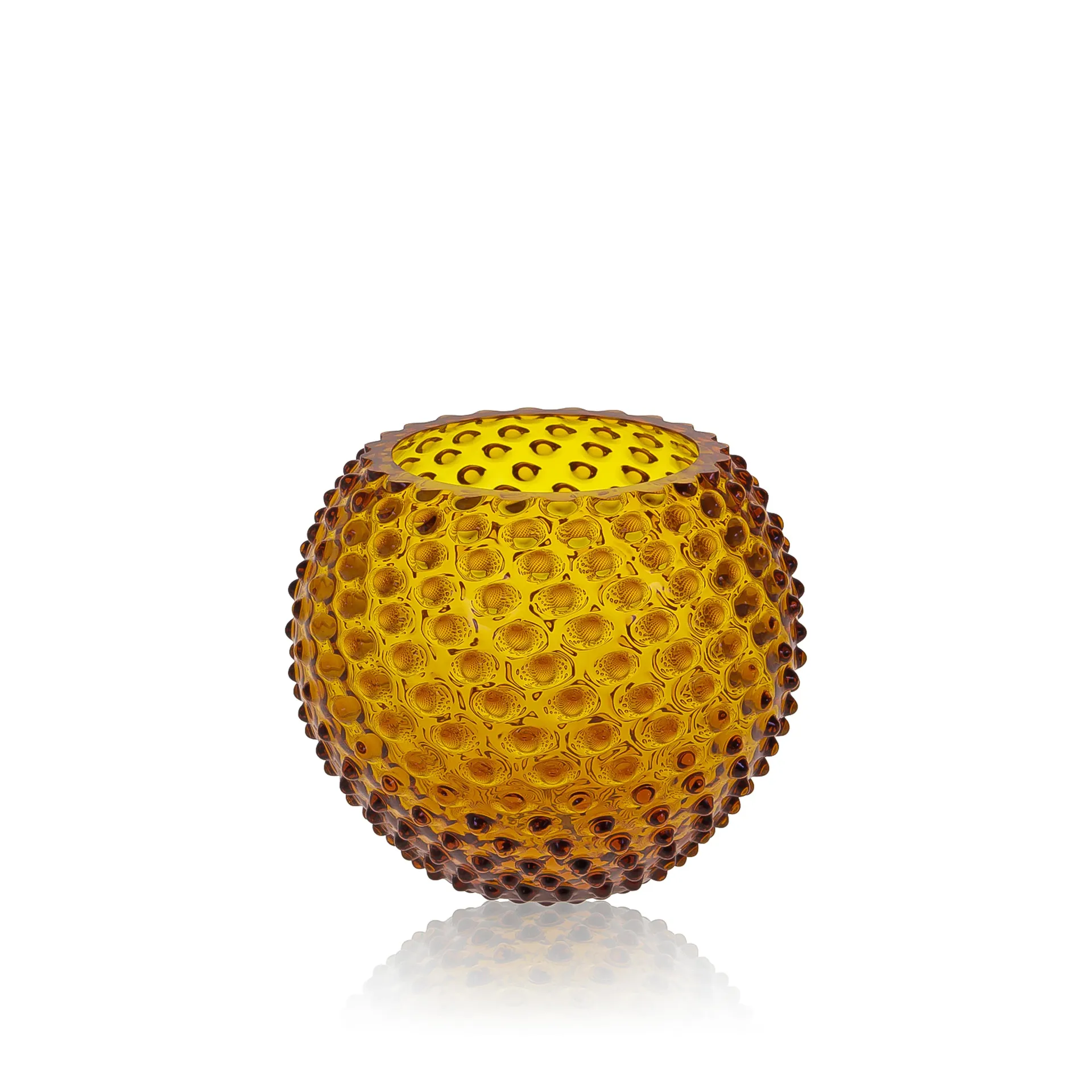 Hobnail Globe Vase 18 cm, Amber Anna Von Lipa