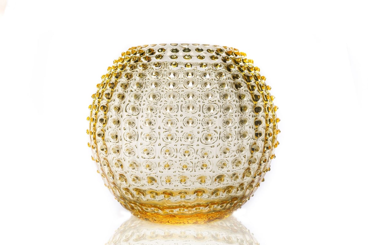 Bilde av Anna Von Lipa Hobnail Globe Vase 24 cm Sitron