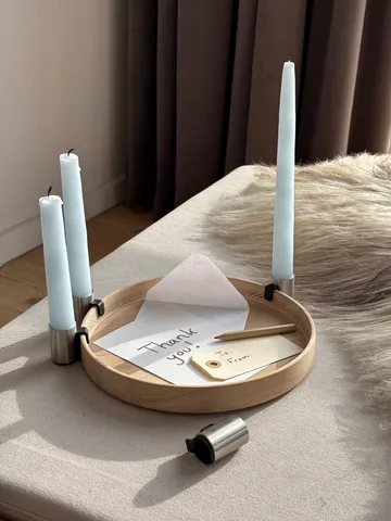 Luna adventslysestake Ø27 cm - Eik-stål - Applicata