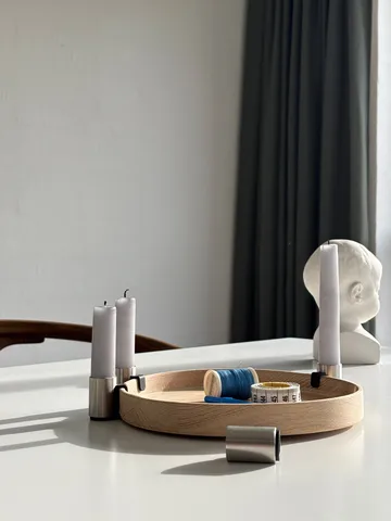 Luna lysestake Ø27 cm - Eik-stål - Applicata