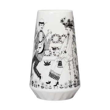 Emilia vase 19 cm - Svart-hvit - Arabia