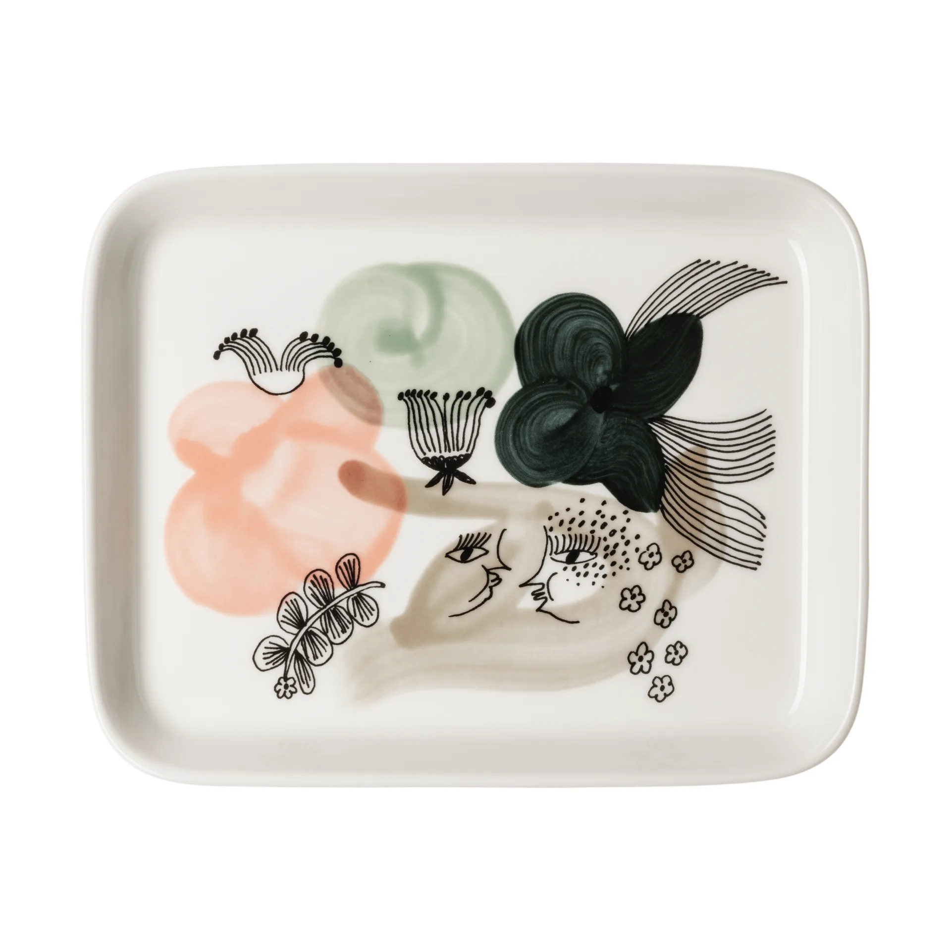 Kukkamaa tallerken 15x19 cm, Grønn Arabia