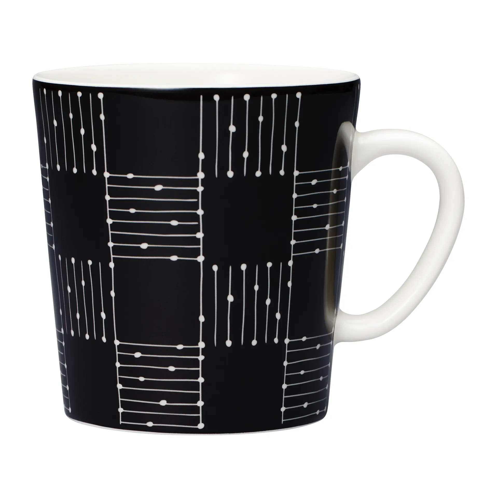 Mainio Sarastus Ruudukko kopp 30 cl, Svart-hvit Arabia