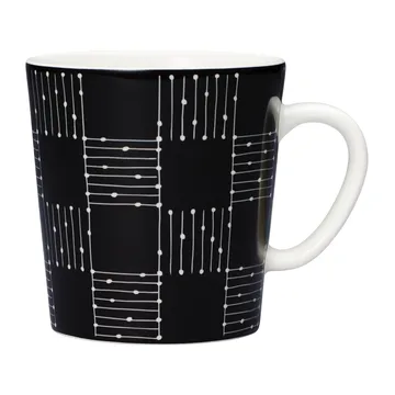 Mainio Sarastus Ruudukko kopp 30 cl - Svart-hvit - Arabia