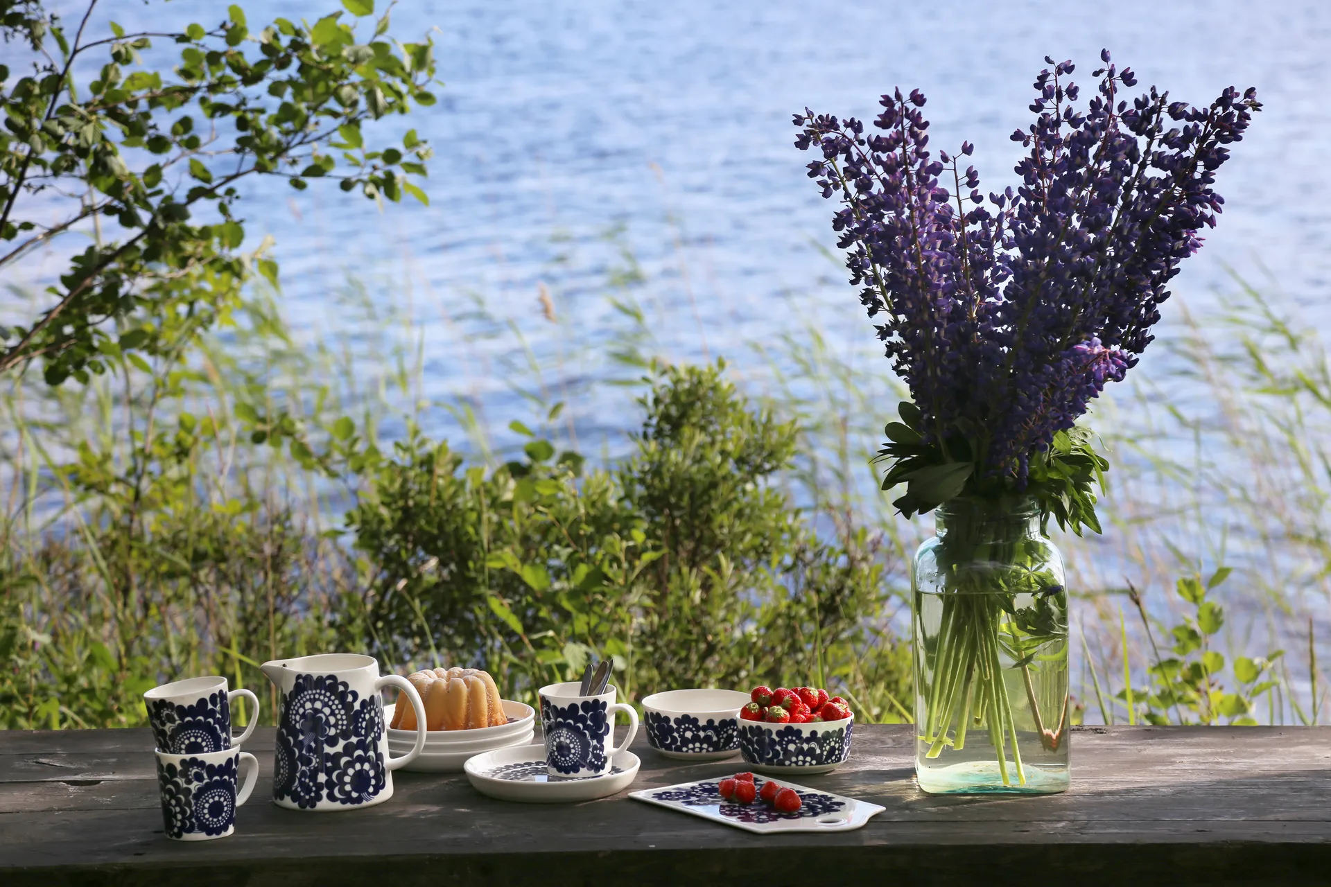 Pastoraali & Esteri Arabia mikssett kopp 2 deler, Blå Arabia