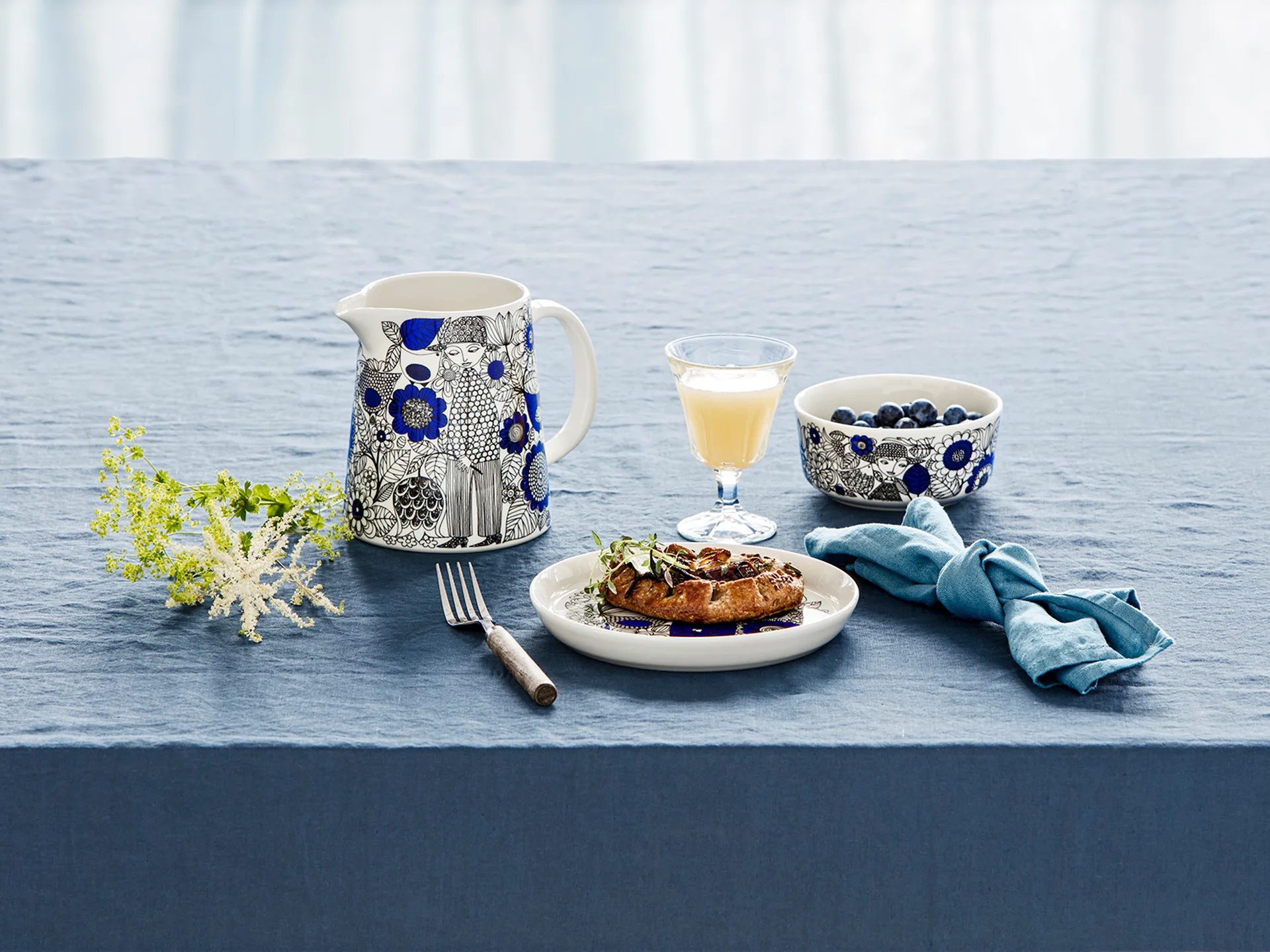 Pastoraali kopp 30 cl og tallerken Ø 19 cm, Blå Arabia