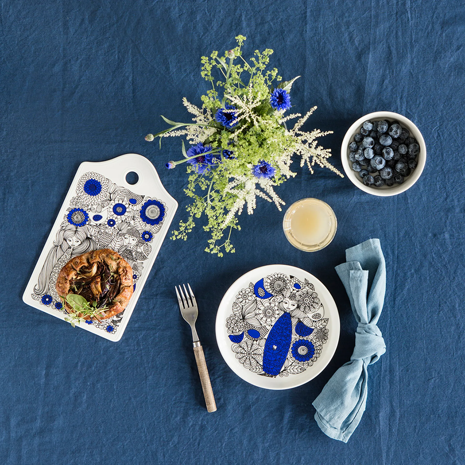 Pastoraali tallerken Ø 19 cm, Blå Arabia