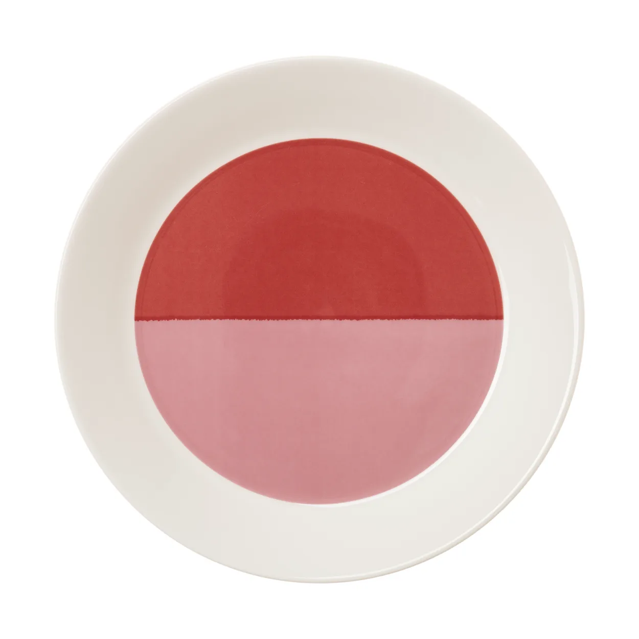 Arabia Vuokko tallerken 22 cm 2-väri Rosa-Rd | Skandinavisk Design | Middagstallerkener | Rosa