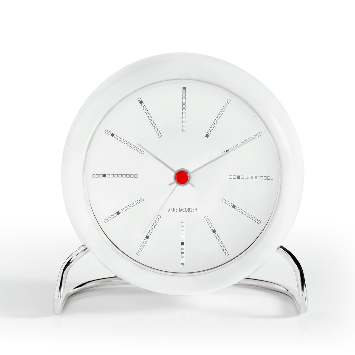 Arne Jacobsen Clocks AJ Bankers bordklokke hvit | Skandinavisk Design | Bordklokker | Hvit