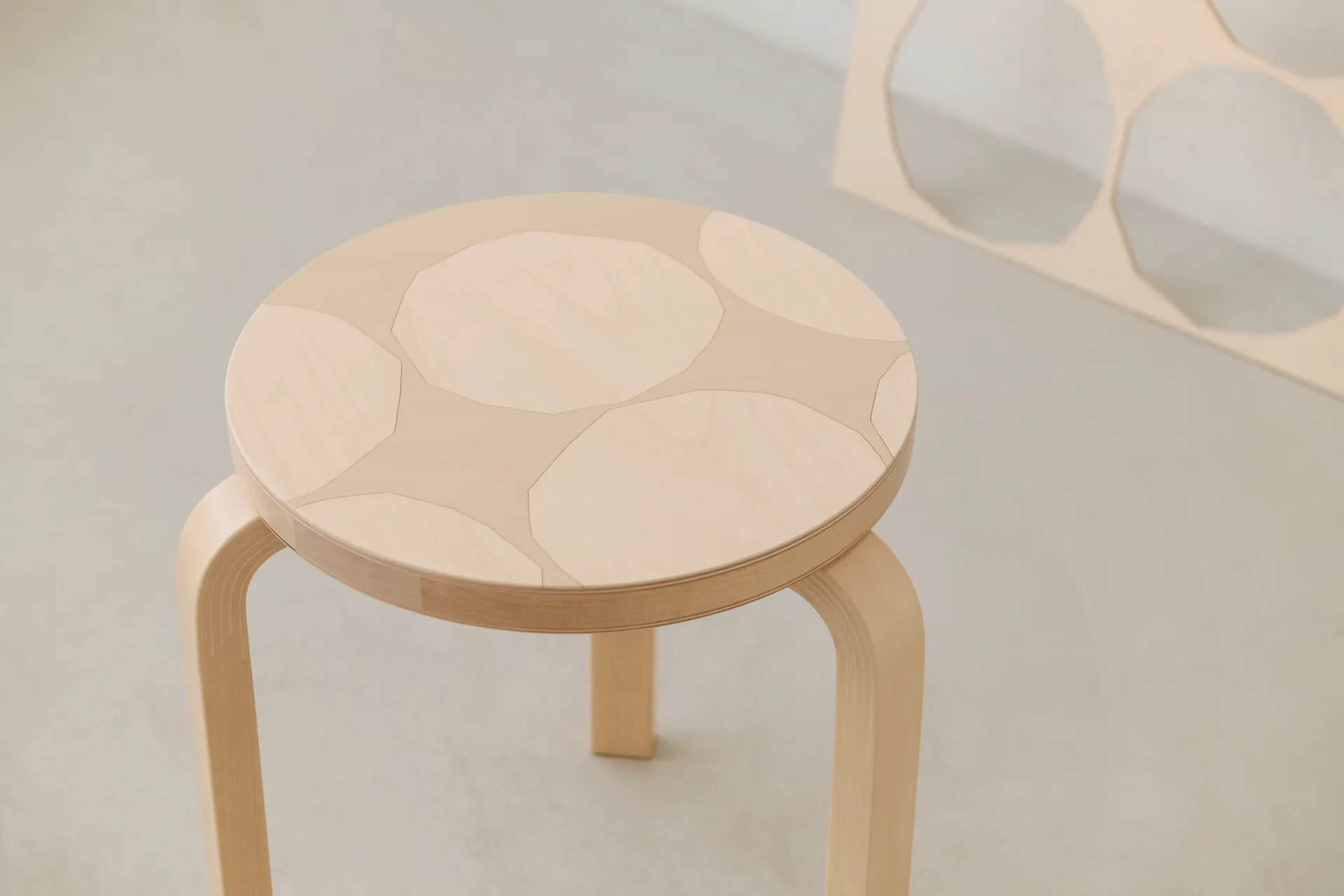 Artek + Marimekko Stool 60 Kivet krakk, Bjørk Artek