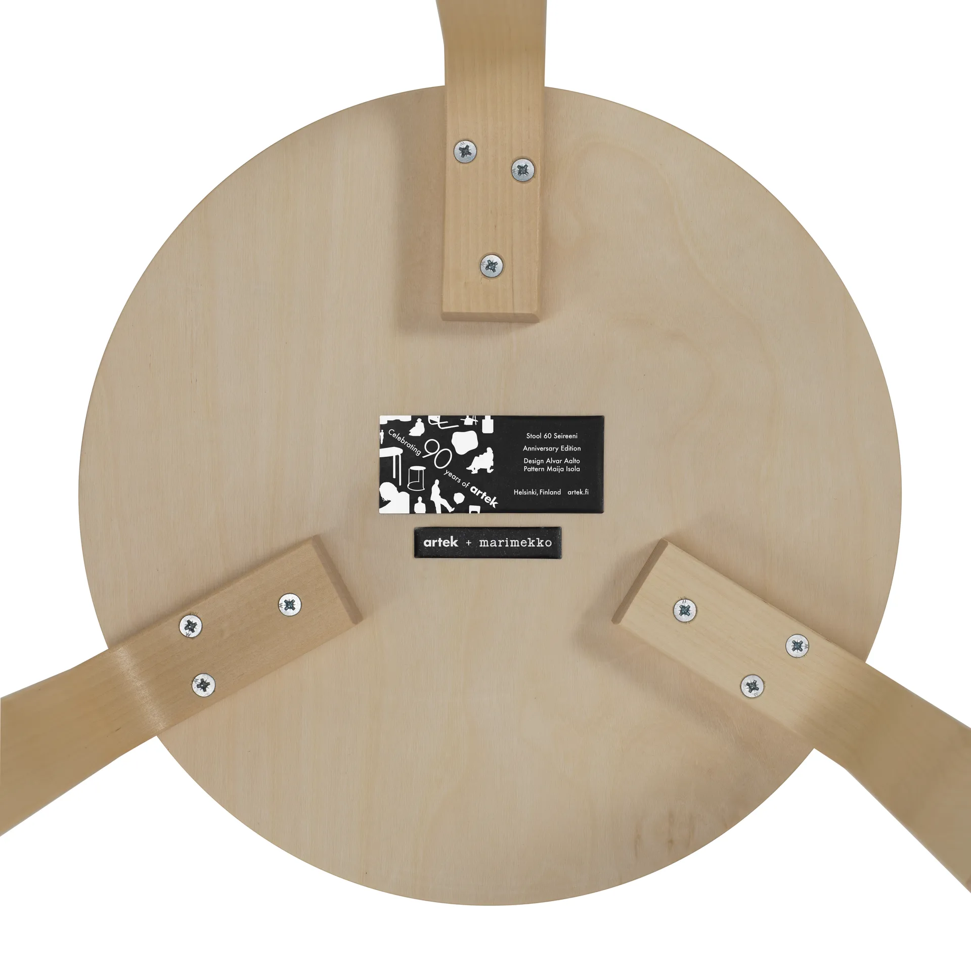 Artek + Marimekko Stool 60 Seireeni krakk, Bjørk Artek