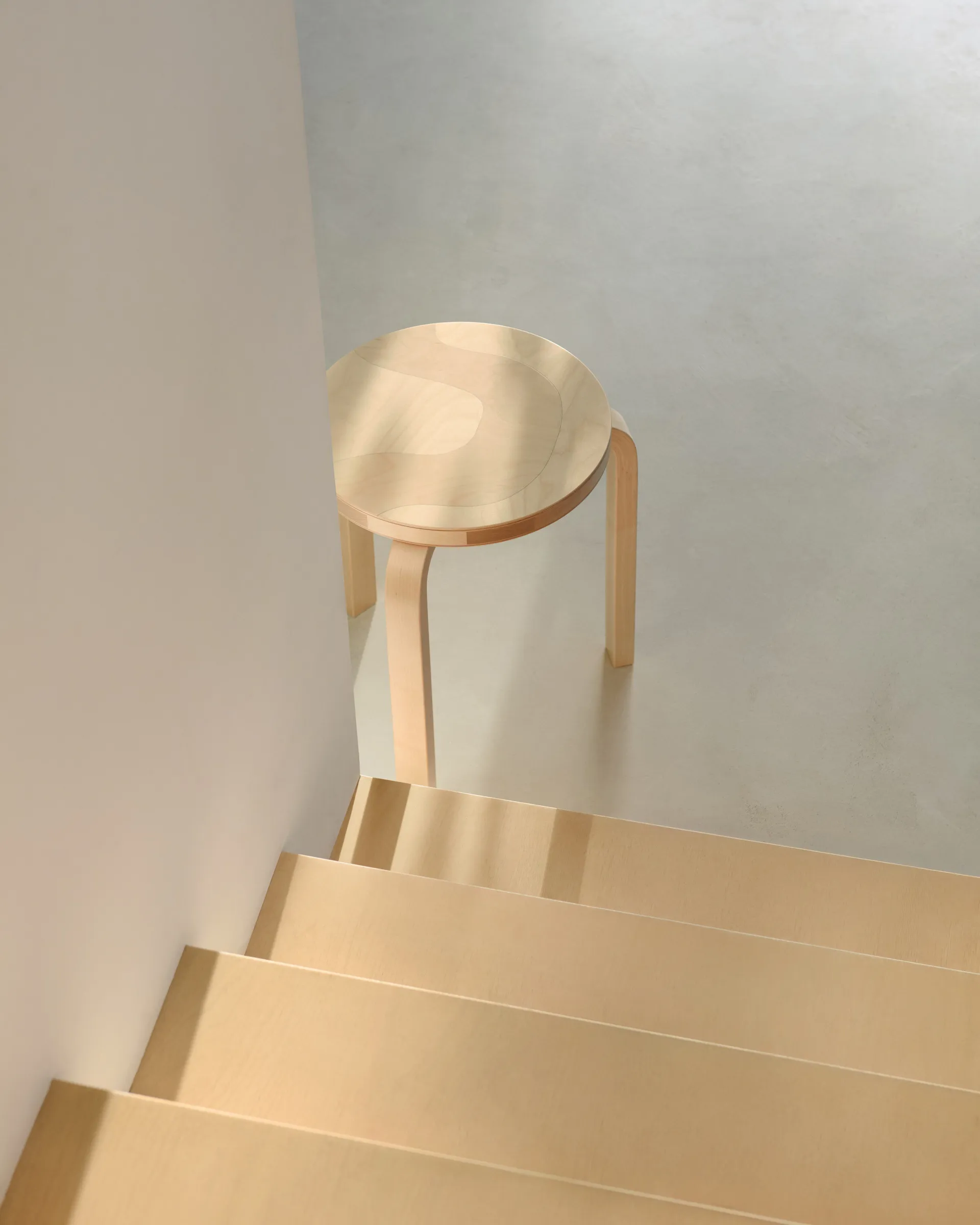 Artek + Marimekko Stool 60 Seireeni krakk, Bjørk Artek