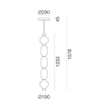 Alambicco vertikal pendel, appstyrt - 5 glasskupler - Artemide