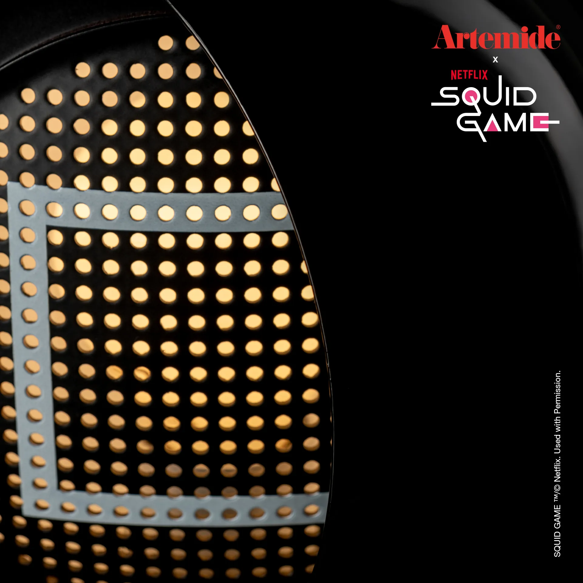 Eclisse x Squid Game bordlampe Special Edition, Guard black Artemide